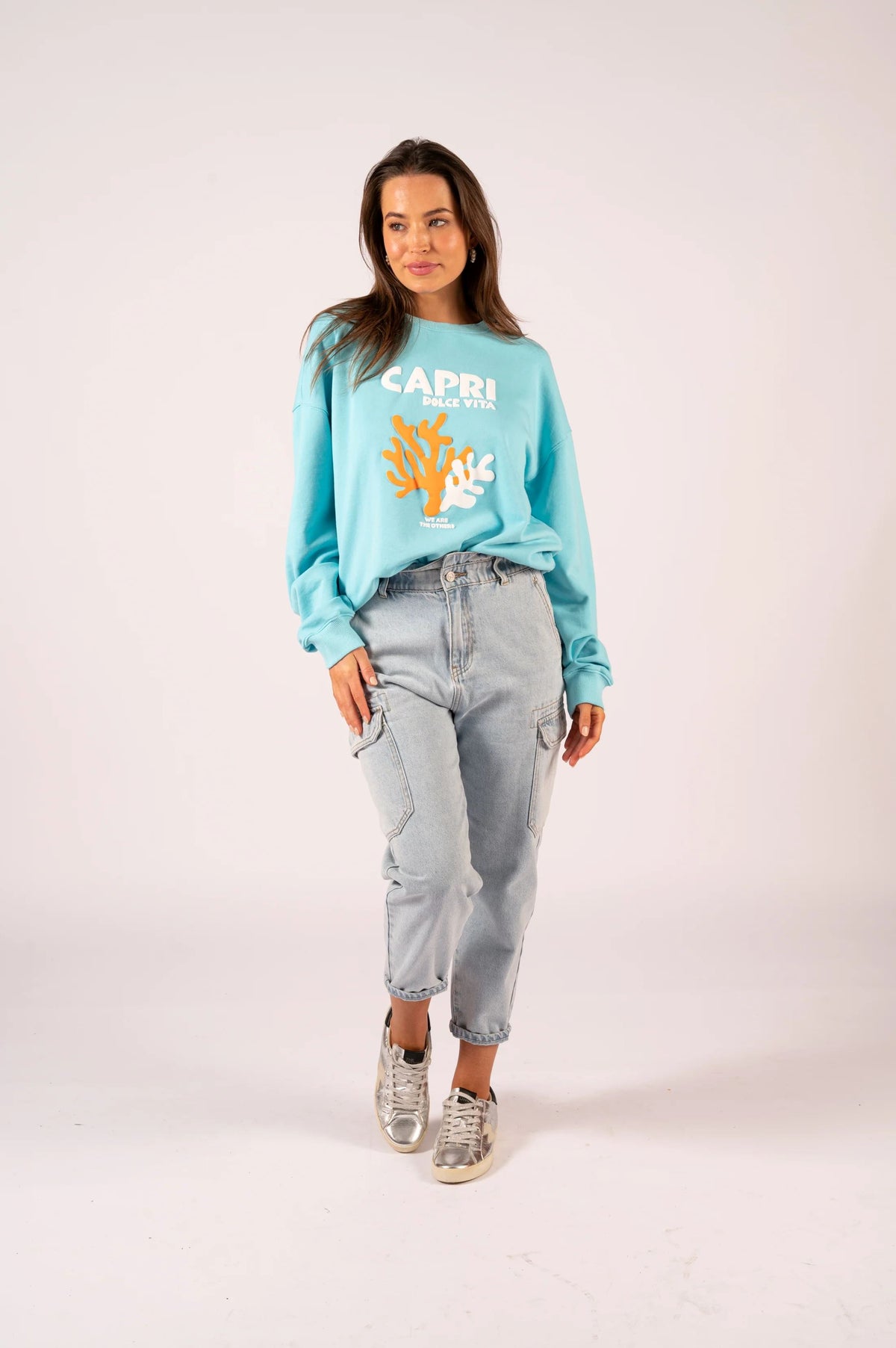 WE ARE THE OTHERS Chelsea Vintage Sweat - Soft Aqua Capri SWEATER - Zabecca Living