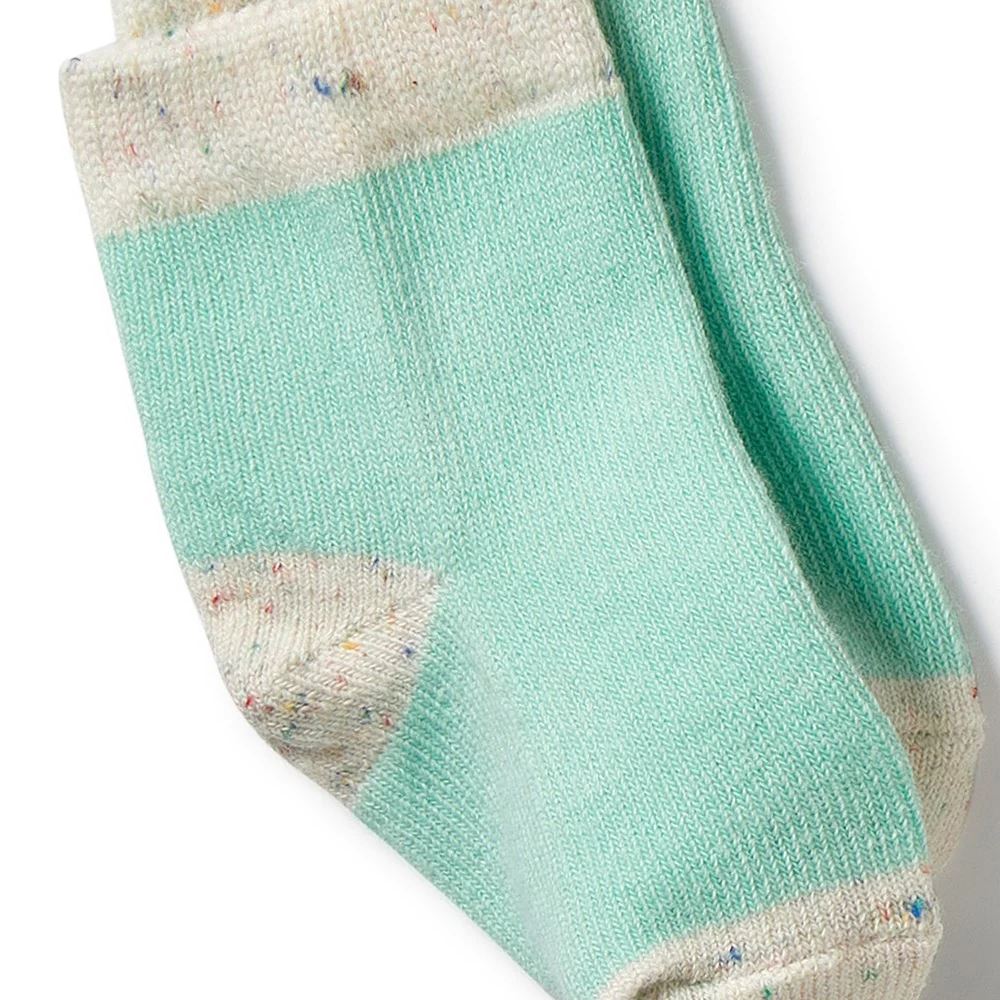 WILSON AND FRENCHY Organic 3 Pack Baby Socks - Mint Green/Cactus/Smoke Blue BABY CLOTHING - Zabecca Living