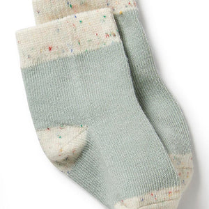 WILSON AND FRENCHY Organic 3 Pack Baby Socks - Mint Green/Cactus/Smoke Blue BABY CLOTHING - Zabecca Living