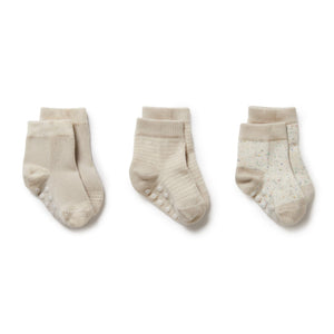 WILSON & FRENCHY 3 Pack Baby Socks - Clay Baby Socks - Zabecca Living