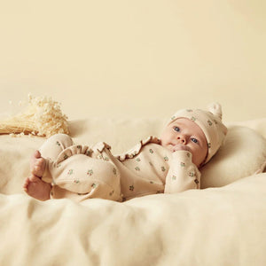 WILSON & FRENCHY Emily Floral Organic Waffle Ruffle Zipsuit - Emily Floral BABY CLOTHING - Zabecca Living