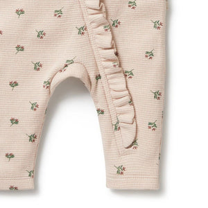 WILSON & FRENCHY Emily Floral Organic Waffle Ruffle Zipsuit - Emily Floral BABY CLOTHING - Zabecca Living