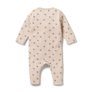 WILSON & FRENCHY Emily Floral Organic Waffle Ruffle Zipsuit - Emily Floral BABY CLOTHING - Zabecca Living