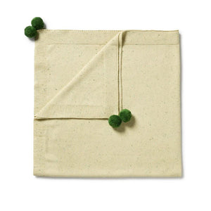 WILSON & FRENCHY Fleck Knitted Blanket - Cactus Fleck BABY BLANKET - Zabecca Living