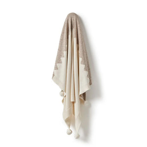 WILSON & FRENCHY Fleck Knitted Jacquard Blanket - Almond Fleck BABY BLANKET - Zabecca Living