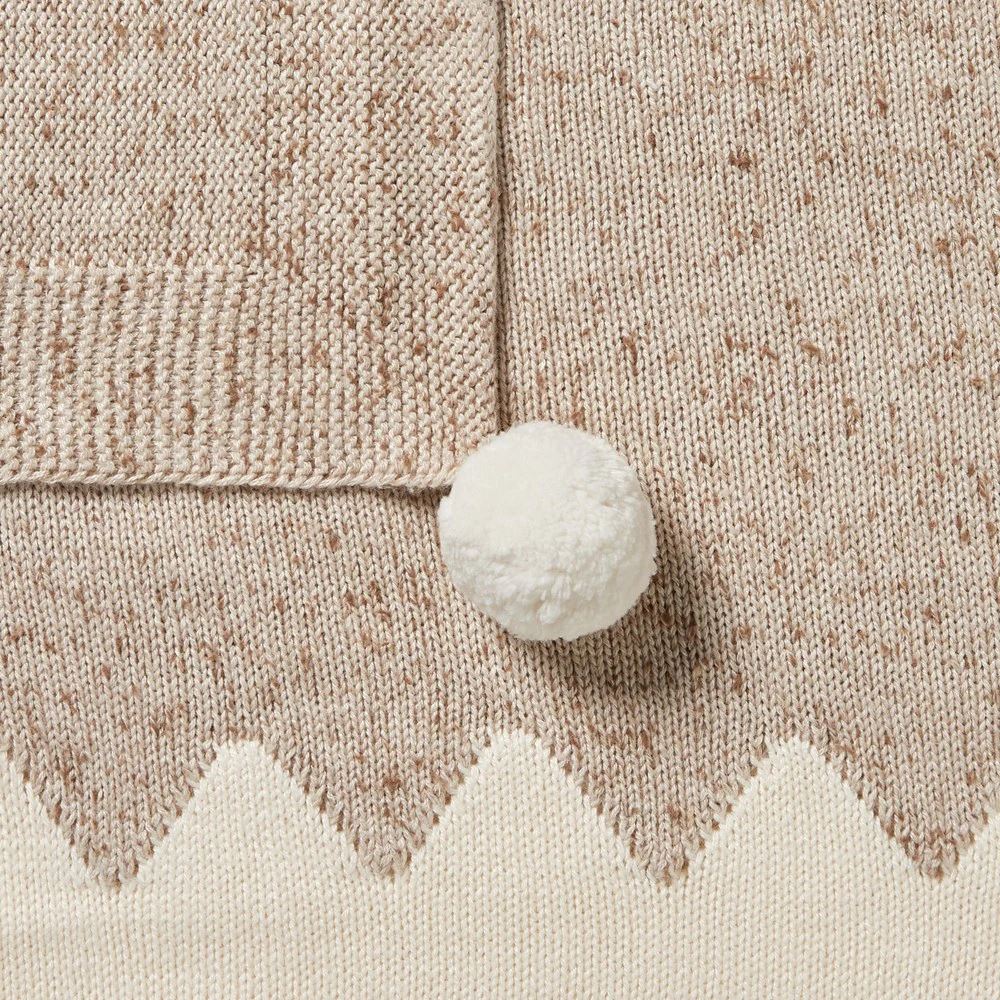 WILSON & FRENCHY Fleck Knitted Jacquard Blanket - Almond Fleck BABY BLANKET - Zabecca Living