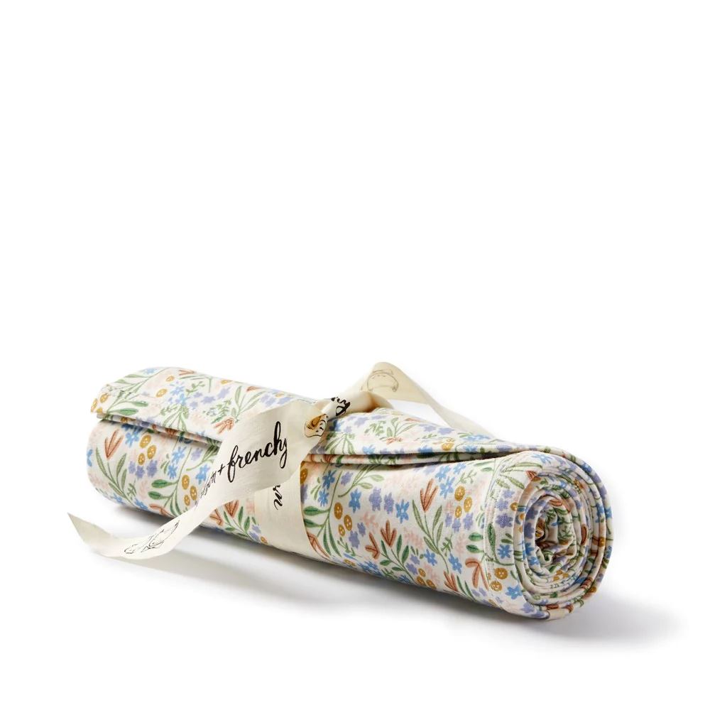WILSON & FRENCHY Floral Organic Bunny Rug - Tinker Floral BABY BLANKET - Zabecca Living
