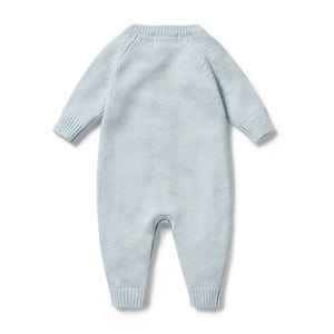 WILSON & FRENCHY Knitted Cable Growsuit - Bluebell BABY CLOTHING - Zabecca Living