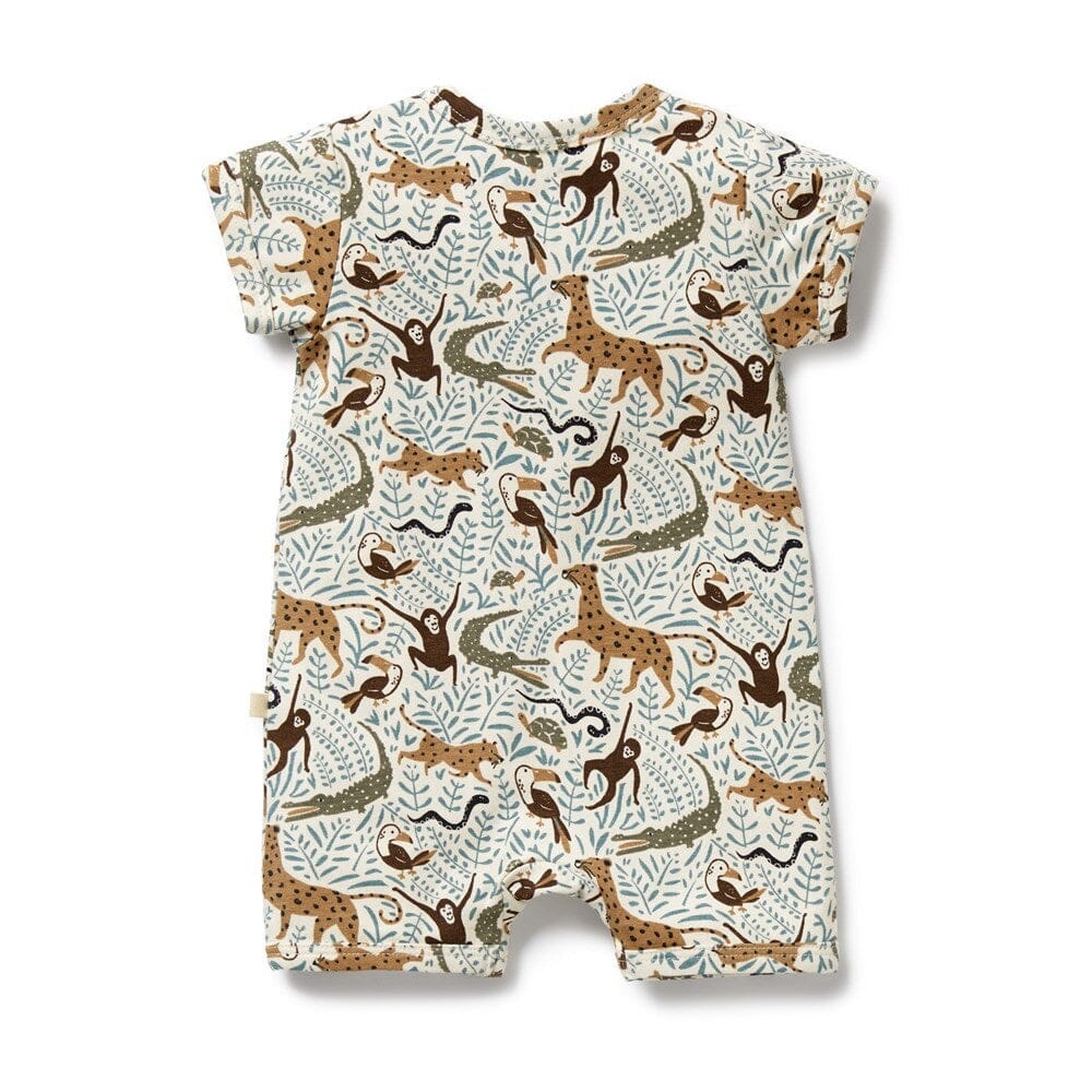 WILSON & FRENCHY Organic Boyleg Zipsuit - Mini Jungle Toddler Clothing - Zabecca Living