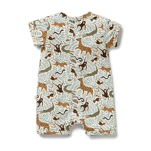 WILSON & FRENCHY Organic Boyleg Zipsuit - Mini Jungle Toddler Clothing - Zabecca Living