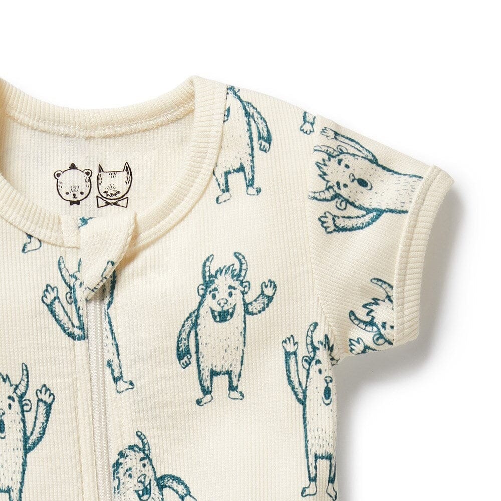 WILSON & FRENCHY Organic Boyleg Zipsuit - Yeti Toddler Clothing - Zabecca Living