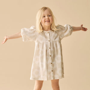 WILSON & FRENCHY Organic Button Dress - Daisy Bloom Toddler Clothing - Zabecca Living