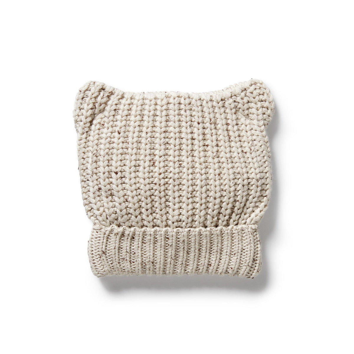 WILSON & FRENCHY Organic Knitted Bear Hat - Cookie and Cream Baby Hat - Zabecca Living