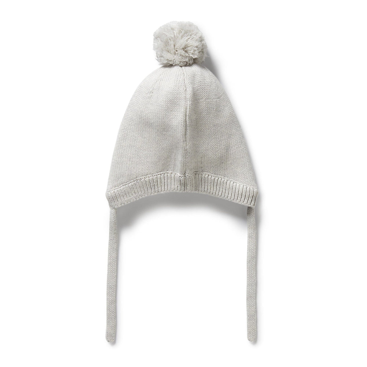 WILSON & FRENCHY Organic Knitted Bear Hat - Grey Melange Baby Hat - Zabecca Living