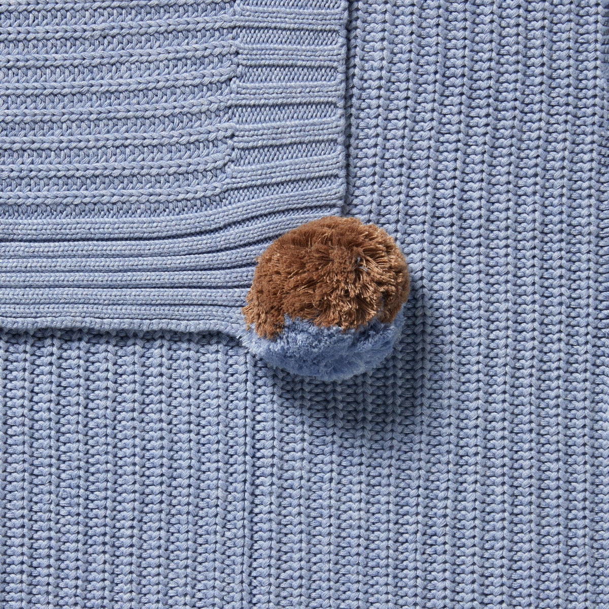 WILSON & FRENCHY Organic Knitted Blanket - Blue Speckle BABY BLANKET - Zabecca Living