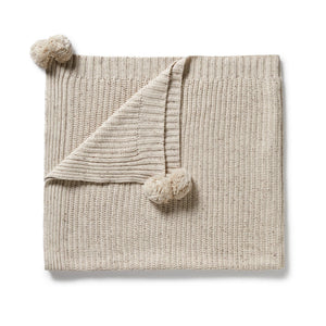 WILSON & FRENCHY Organic Knitted Blanket - Cookie and Cream BABY BLANKET - Zabecca Living
