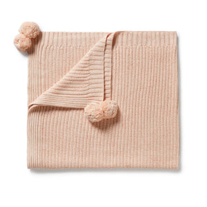 WILSON & FRENCHY Organic Knitted Blanket - Fairy Floss BABY BLANKET - Zabecca Living