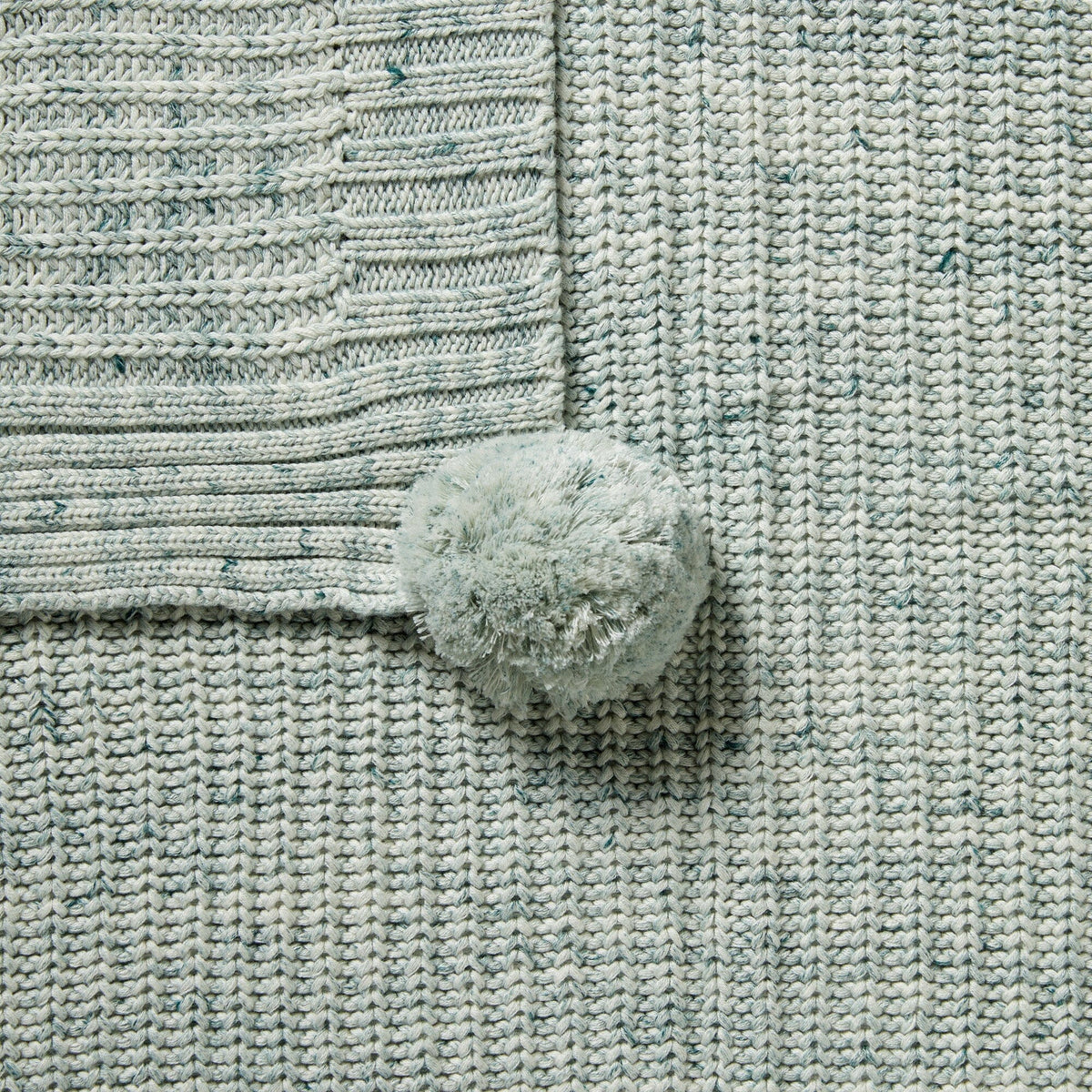 WILSON & FRENCHY Organic Knitted Blanket - Moss Speckle BABY BLANKET - Zabecca Living