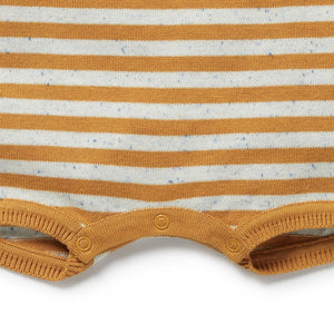 WILSON & FRENCHY Organic Knitted Growsuit - Golden Wave Stripe Toddler Clothing - Zabecca Living