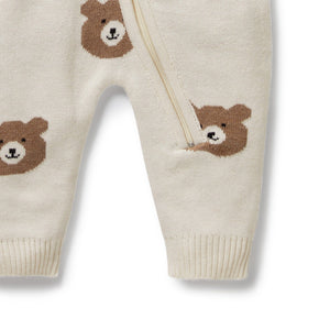WILSON & FRENCHY Organic Knitted Jacquard Growsuit - Beary Cute BABY CLOTHING - Zabecca Living
