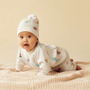 WILSON & FRENCHY Organic Knitted Jacquard Jumper - Flower Pop Toddler Clothing - Zabecca Living