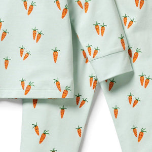 WILSON & FRENCHY Organic Long Sleeve Pyjamas - Cute Carrots BABY CLOTHING - Zabecca Living