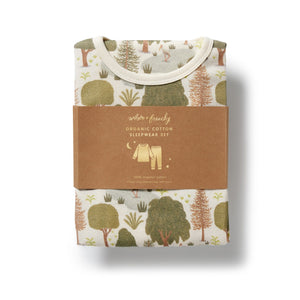 WILSON & FRENCHY Organic Long Sleeved Pyjamas - Little Trees Kids Pyjamas - Zabecca Living