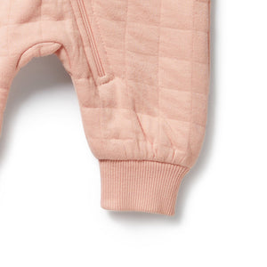WILSON & FRENCHY Organic Quilted Growsuit - Pretty Pink BABY CLOTHING - Zabecca Living
