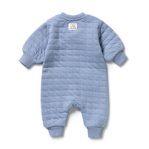WILSON & FRENCHY Organic Quilted Growsuit - Sky Blue BABY CLOTHING - Zabecca Living