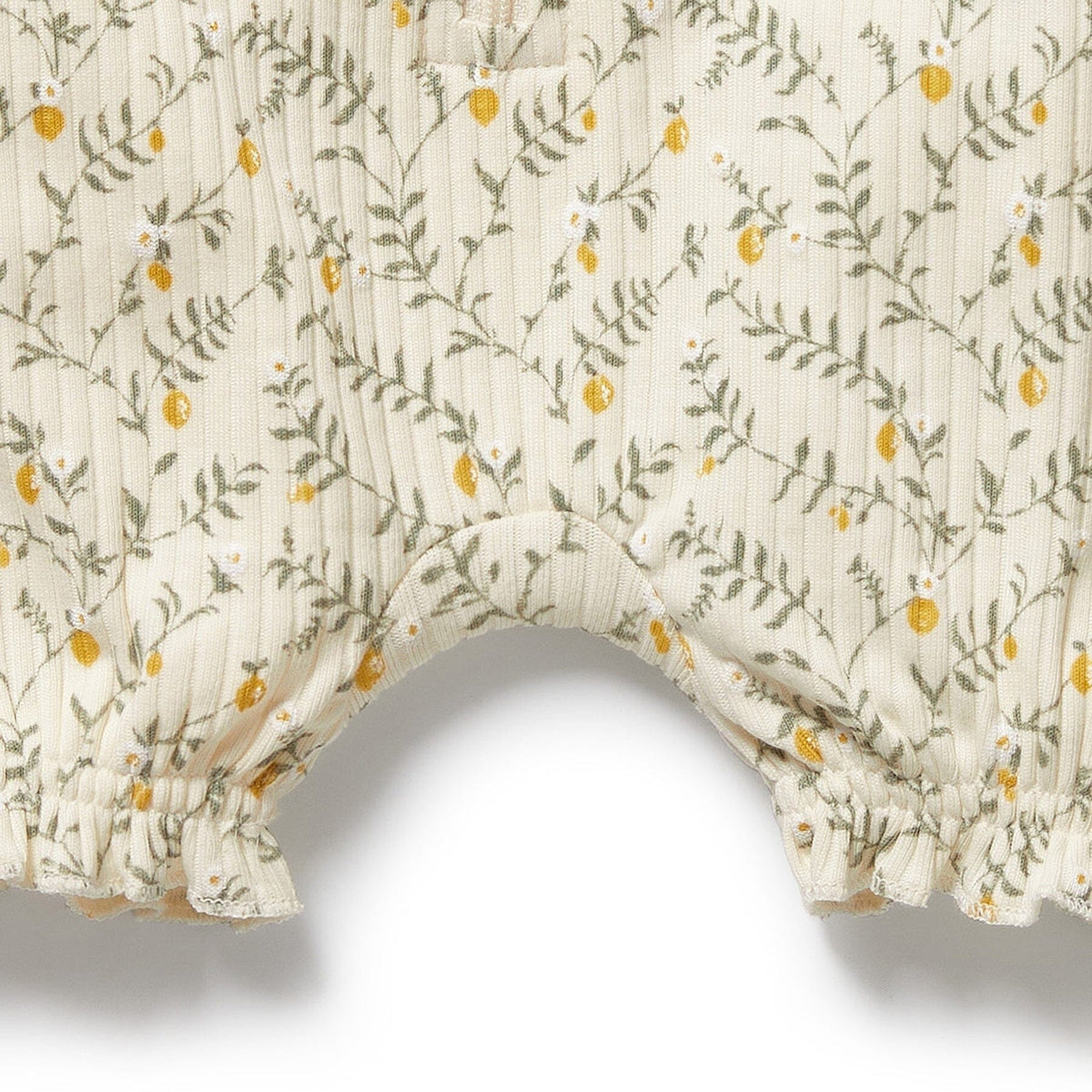 WILSON & FRENCHY Organic Ruffle Zipsuit - Lemon Leaf Toddler Clothing - Zabecca Living