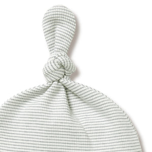 WILSON & FRENCHY Organic Stripe Rib Knot Hat - Fern Baby Hat - Zabecca Living