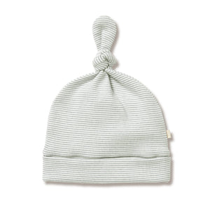 WILSON & FRENCHY Organic Stripe Rib Knot Hat - Fern Baby Hat - Zabecca Living