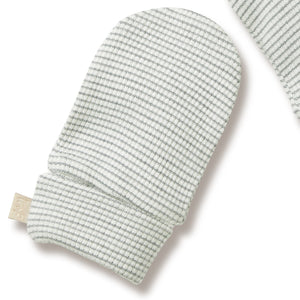 WILSON & FRENCHY Organic Stripe Rib Mittens - Fern Baby Mittens - Zabecca Living
