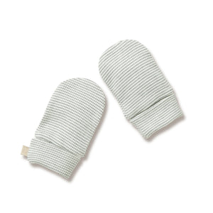 WILSON & FRENCHY Organic Stripe Rib Mittens - Fern Baby Mittens - Zabecca Living