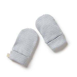 WILSON & FRENCHY Organic Stripe Rib Mittens - Rain Drop Baby Mittens - Zabecca Living