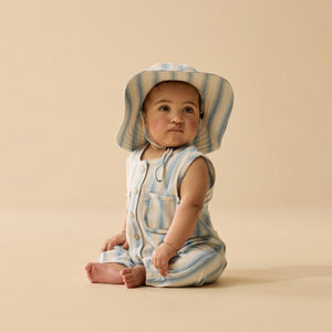WILSON & FRENCHY Organic Sun Hat - Deep Blue Stripe Toddler Clothing - Zabecca Living