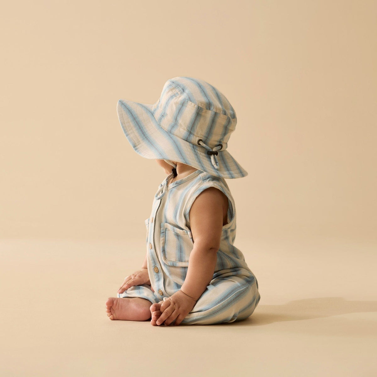 WILSON & FRENCHY Organic Sun Hat - Deep Blue Stripe Toddler Clothing - Zabecca Living