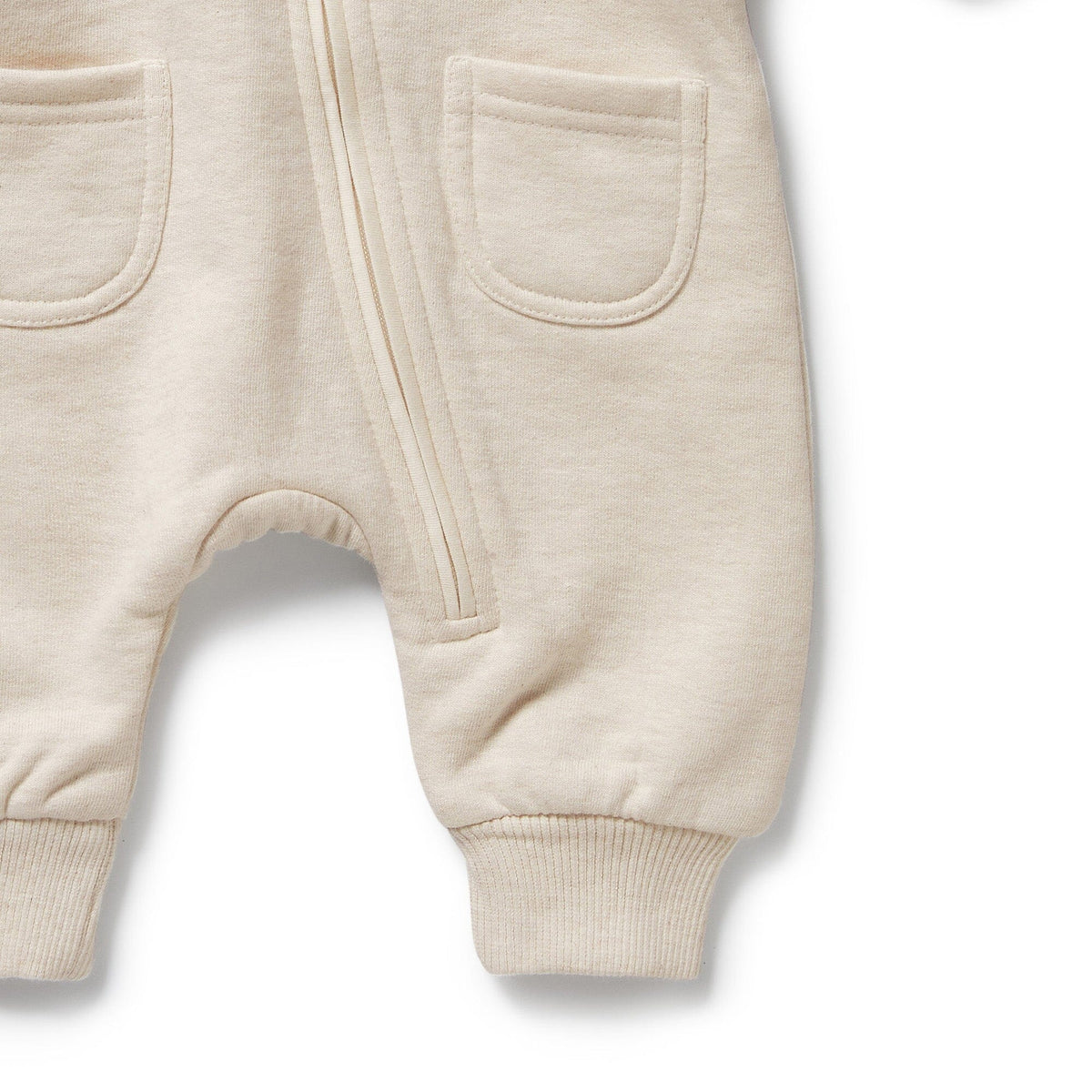 WILSON & FRENCHY Organic Terry Growsuit - Oatmeal BABY CLOTHING - Zabecca Living