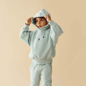 WILSON & FRENCHY Organic Terry Hooded Sweat - Sage Toddler Clothing - Zabecca Living