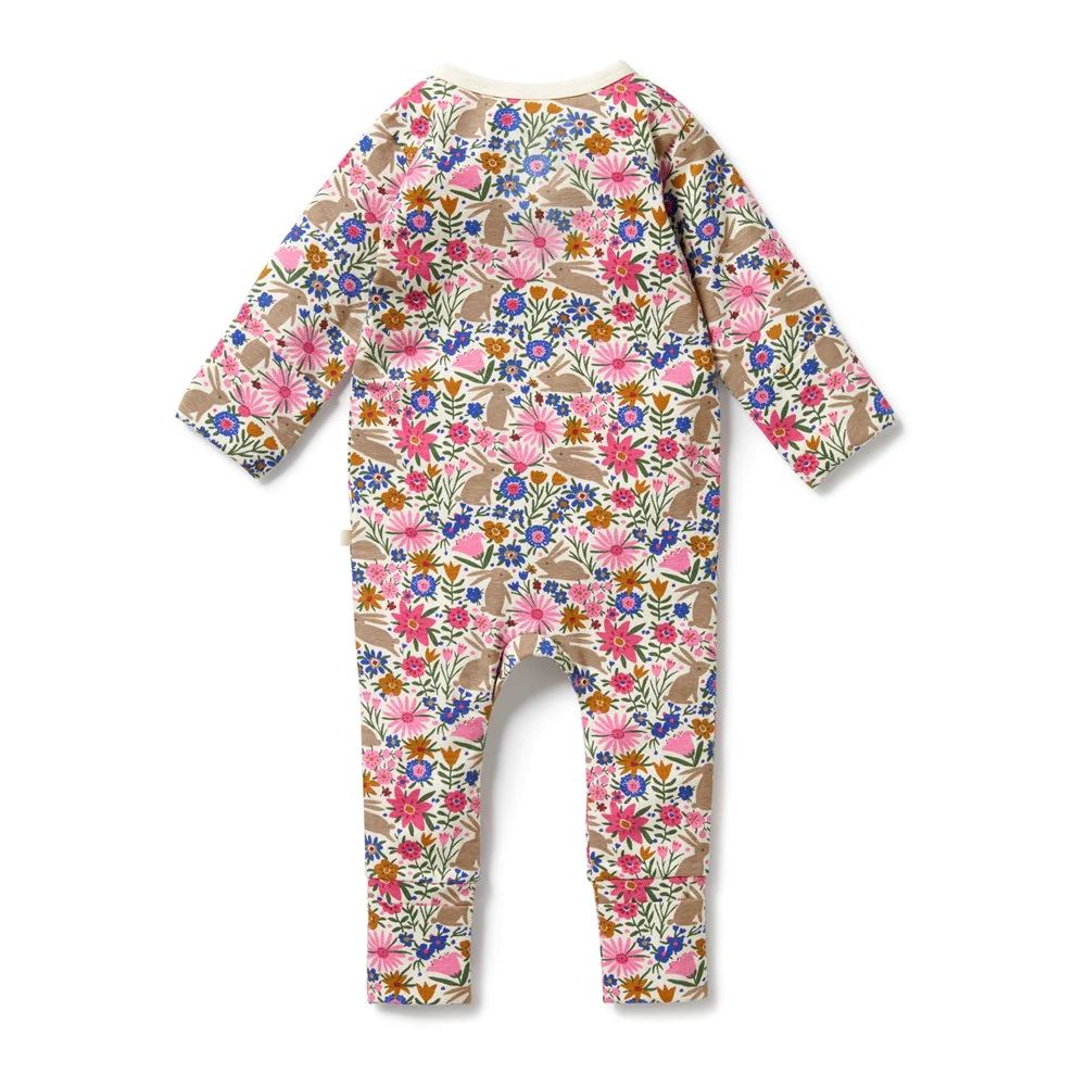 WILSON & FRENCHY Organic Zipsuit with Feet - Bunny Hop BABY CLOTHING - Zabecca Living