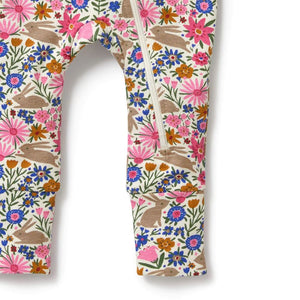 WILSON & FRENCHY Organic Zipsuit with Feet - Bunny Hop BABY CLOTHING - Zabecca Living