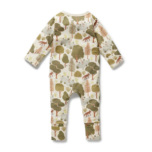 WILSON & FRENCHY Organic Zipsuit with Feet - Little Trees BABY CLOTHING - Zabecca Living