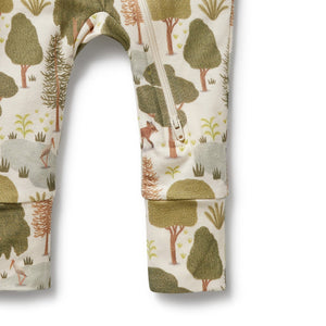WILSON & FRENCHY Organic Zipsuit with Feet - Little Trees BABY CLOTHING - Zabecca Living
