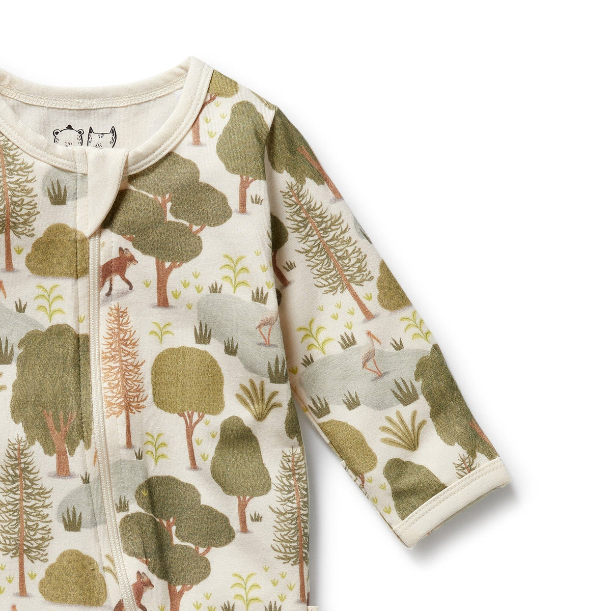 WILSON & FRENCHY Organic Zipsuit with Feet - Little Trees BABY CLOTHING - Zabecca Living