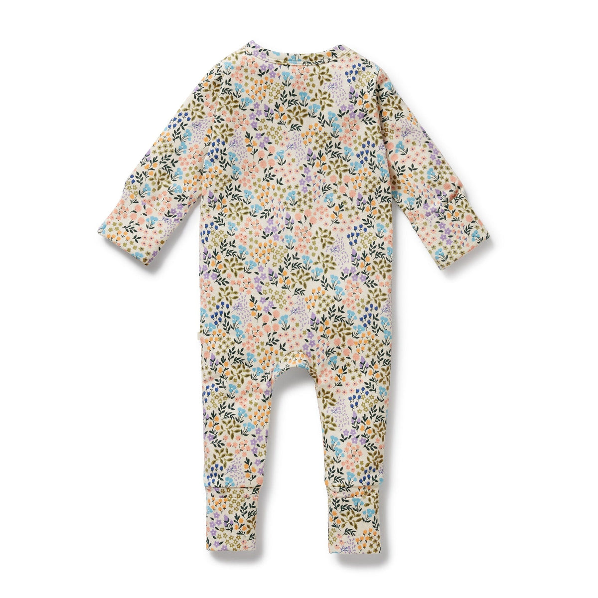 WILSON & FRENCHY Organic Zipsuit with Feet - Tiny Bloom BABY CLOTHING - Zabecca Living