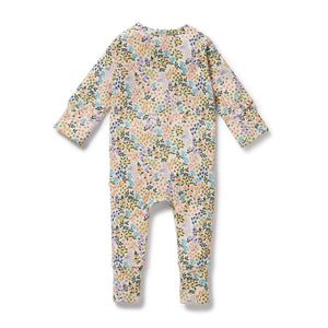 WILSON & FRENCHY Organic Zipsuit with Feet - Tiny Bloom BABY CLOTHING - Zabecca Living