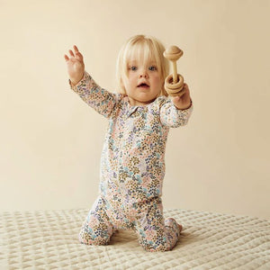 WILSON & FRENCHY Organic Zipsuit with Feet - Tiny Bloom BABY CLOTHING - Zabecca Living