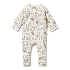 WILSON & FRENCHY Organic Zipsuit with Feet - Tribal Woods BABY CLOTHING - Zabecca Living
