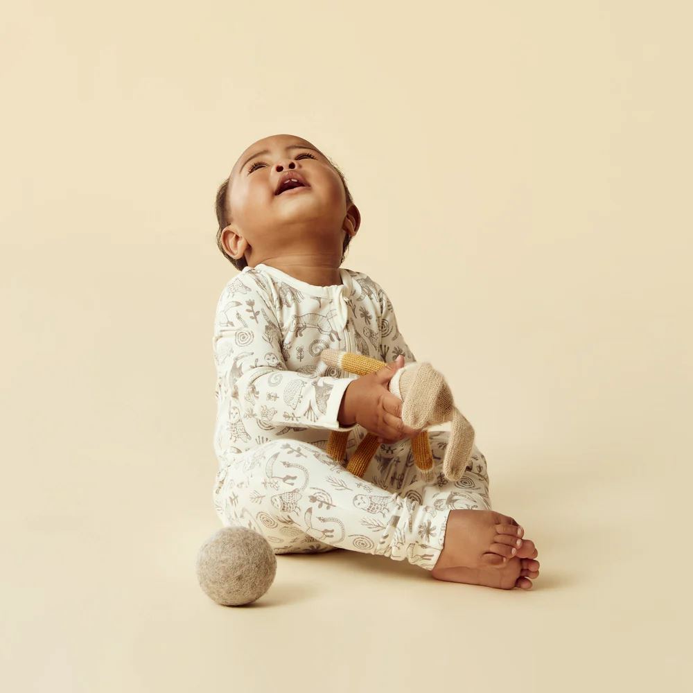 WILSON & FRENCHY Organic Zipsuit with Feet - Tribal Woods BABY CLOTHING - Zabecca Living