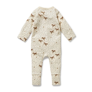 WILSON & FRENCHY Organic Zipsuit with Feet - Trixie Horse BABY CLOTHING - Zabecca Living